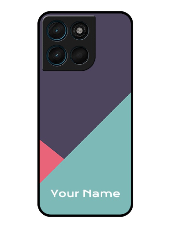 Custom Motorola Moto G67 Power Custom Glass Phone Case - Tri Color Abstract Design