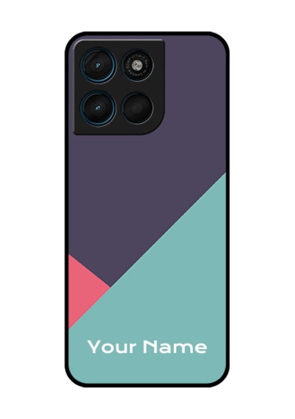 Motorola Moto G67 Power Custom Glass Phone Case - Tri Color Abstract Design