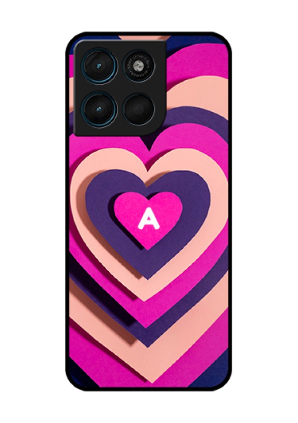 Motorola Moto G67 Power Custom Glass Phone Case - Cute Heart Pattern Design