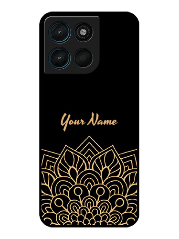 Custom Motorola Moto G67 Power Custom Glass Phone Case - Golden Mandala Design