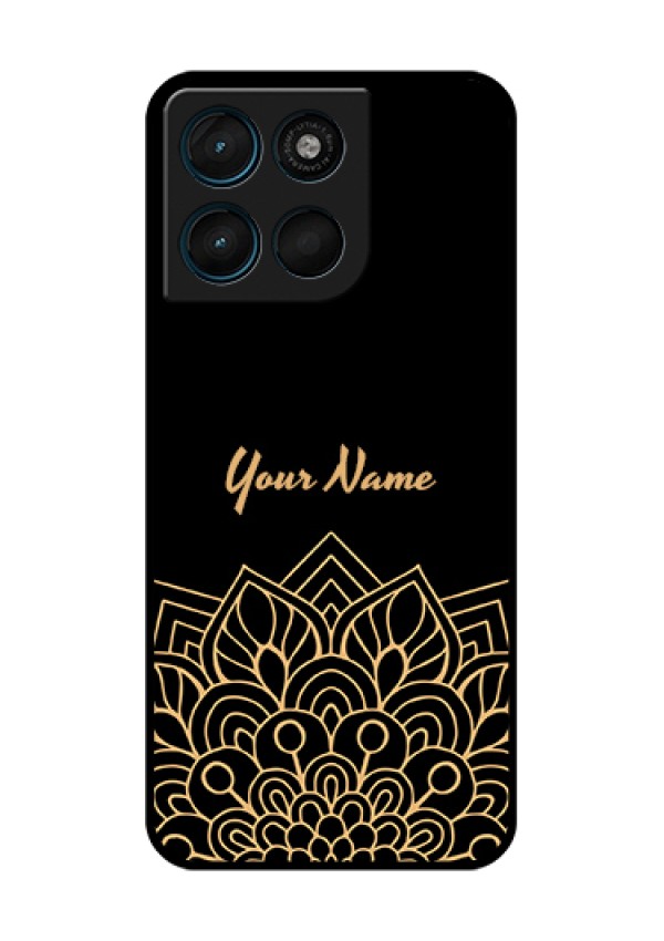 Motorola Moto G67 Power Custom Glass Phone Case - Golden Mandala Design
