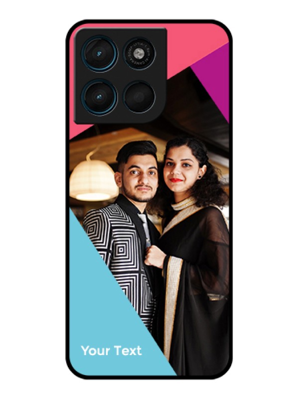 Custom Motorola Moto G67 Power Custom Glass Phone Case - Stacked Triple Colour Design