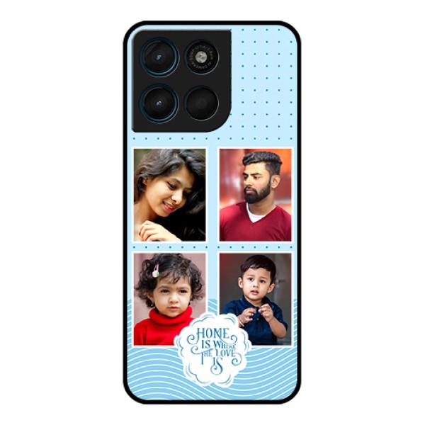 Motorola Moto G67 Power Custom Glass Phone Case - Cute Love Quote With 4 Pic Upload Design Motorola Moto G67 Power Custom Glass Phone Case - Cute Love Quote With 4 Pic Upload Design