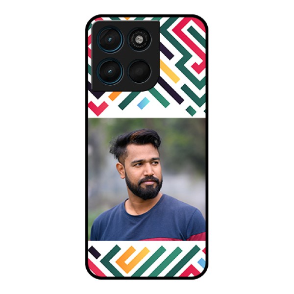 Motorola Moto G67 Power Custom Glass Phone Case - Colorful Maze Pattern Design Motorola Moto G67 Power Custom Glass Phone Case - Colorful Maze Pattern Design