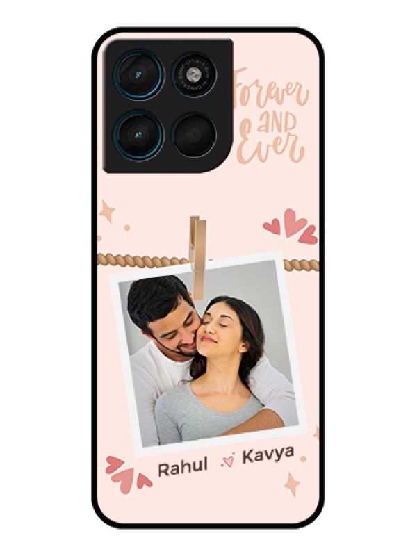 Custom Motorola Moto G67 Power Custom Glass Phone Case - Forever And Ever Love Design