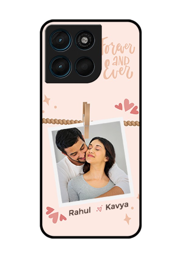Motorola Moto G67 Power Custom Glass Phone Case - Forever And Ever Love Design