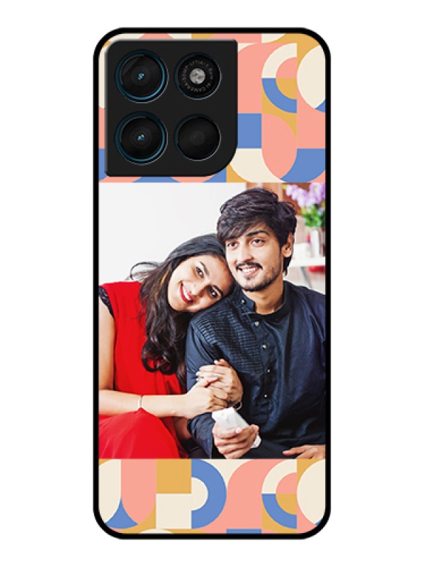 Custom Motorola Moto G67 Power Custom Glass Phone Case - Semi - Circle Maze Pattern Design