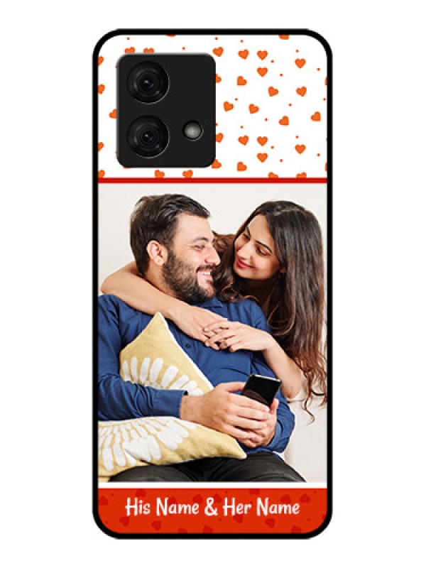 Custom Motorola Moto G84 5G Custom Glass Phone Case - Orange Love Symbol Design