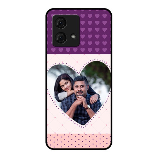 Motorola Moto G84 5G Custom Glass Phone Case - Violet Love Dots Design