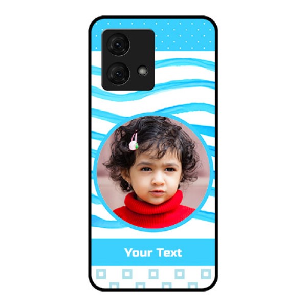Motorola Moto G84 5G Custom Glass Phone Case - Simple Blue Case Design Motorola Moto G84 5G Custom Glass Phone Case - Simple Blue Case Design