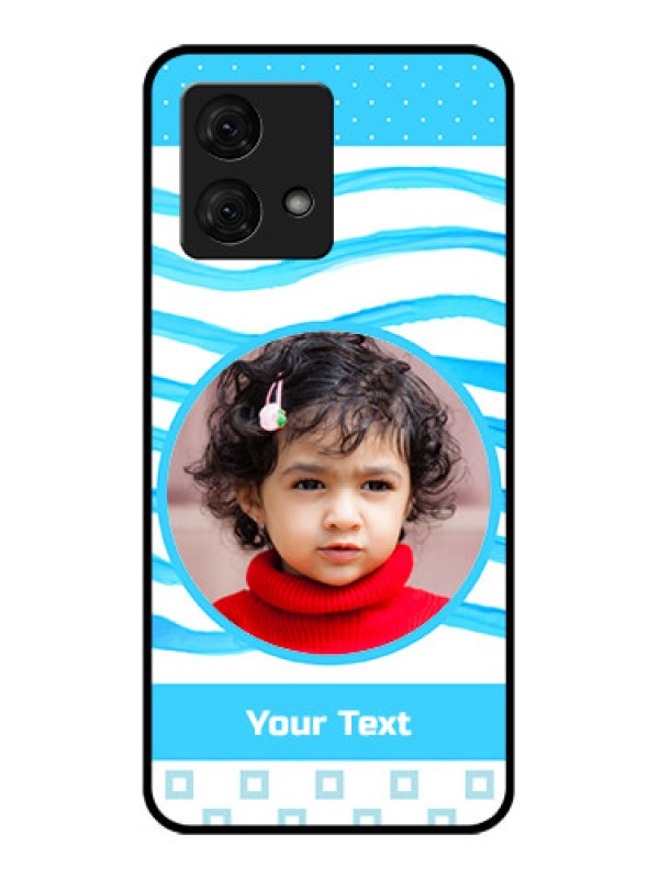 Custom Motorola Moto G84 5G Custom Glass Phone Case - Simple Blue Case Design