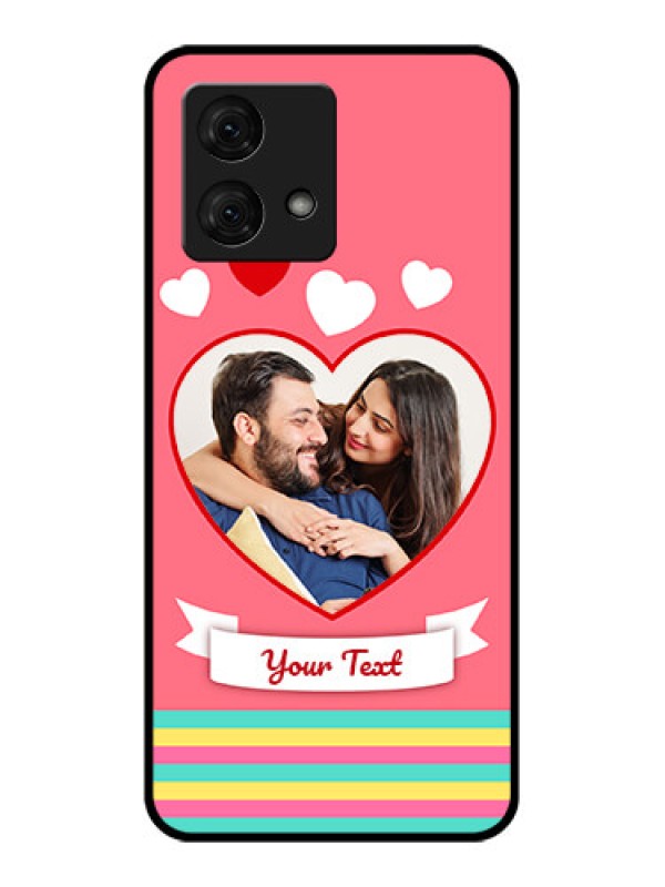 Custom Motorola Moto G84 5G Custom Glass Phone Case - Love Shapes Doodle Design