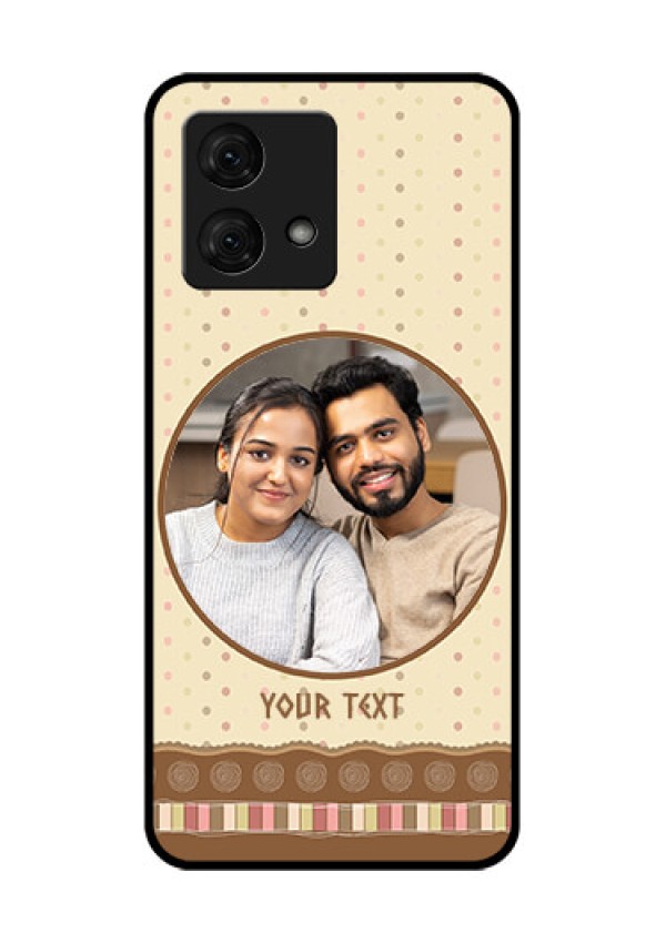 Motorola Moto G84 5G Custom Glass Phone Case - Brown Dotted Mobile Case Design