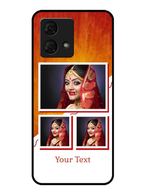Custom Motorola Moto G84 5G Custom Glass Phone Case - Wedding Memories Design
