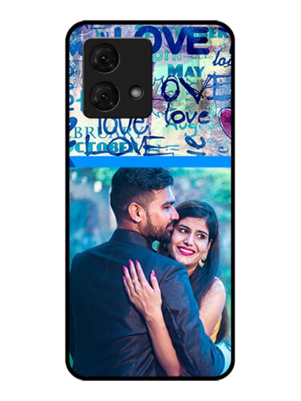 Custom Motorola Moto G84 5G Custom Glass Phone Case - Colorful Love Design