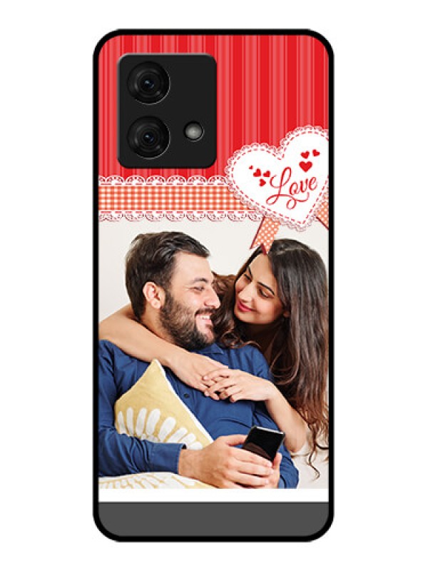 Custom Motorola Moto G84 5G Custom Glass Phone Case - Red Love Pattern Design