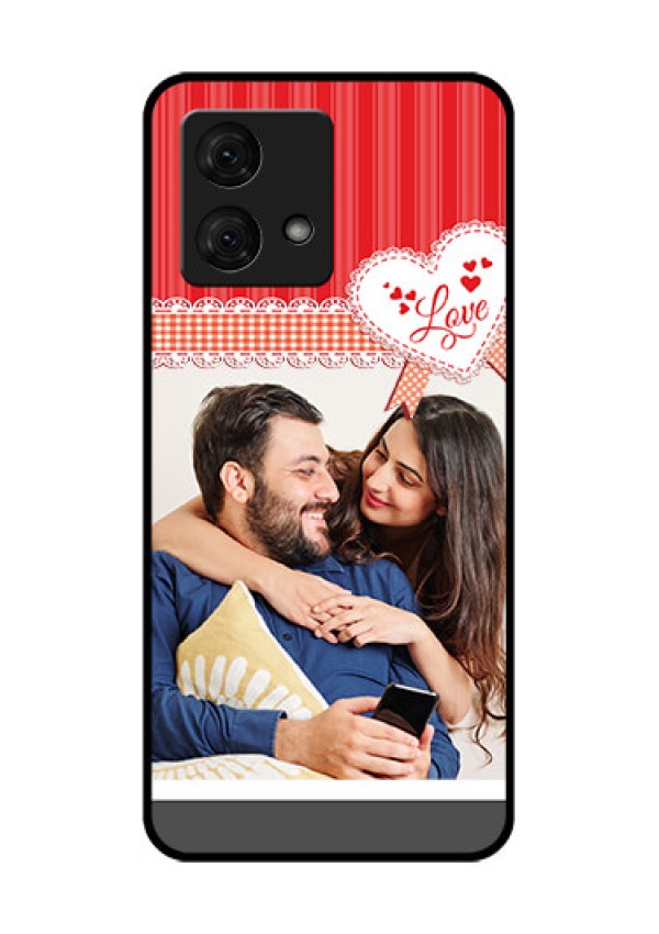 Motorola Moto G84 5G Custom Glass Phone Case - Red Love Pattern Design