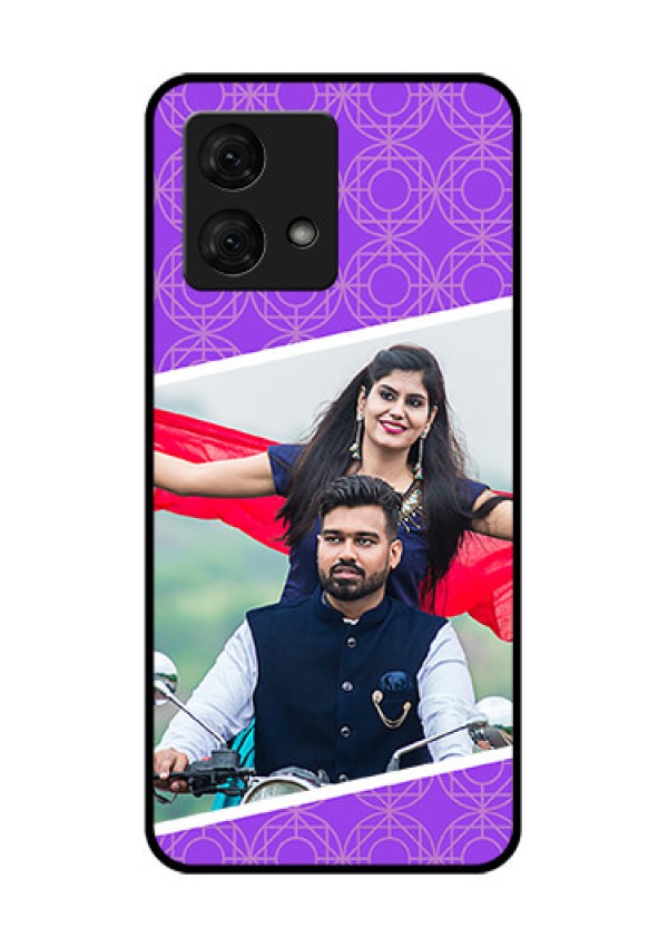 Motorola Moto G84 5G Custom Glass Phone Case - Violet Color Pattern Design