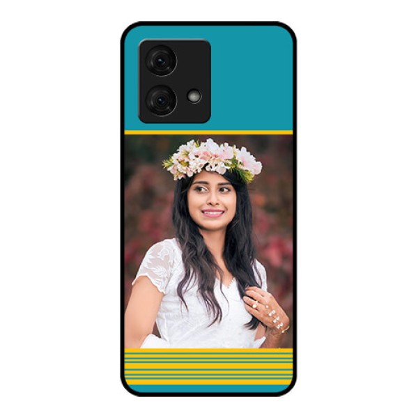 Motorola Moto G84 5G Custom Glass Phone Case - Yellow & Blue Design