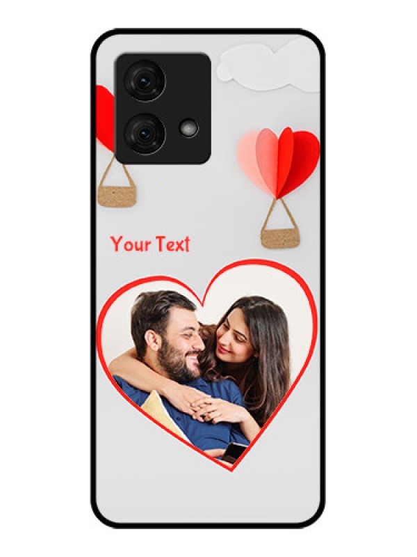 Custom Motorola Moto G84 5G Custom Glass Phone Case - Parachute Love Design