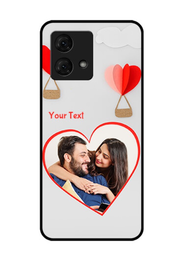 Motorola Moto G84 5G Custom Glass Phone Case - Parachute Love Design
