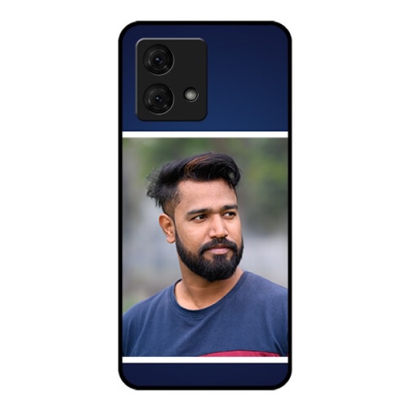 Motorola Moto G84 5G Custom Glass Phone Case - Simple Royal Blue Design Motorola Moto G84 5G Custom Glass Phone Case - Simple Royal Blue Design