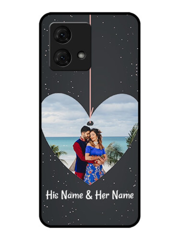 Custom Motorola Moto G84 5G Custom Glass Phone Case - Hanging Heart Design