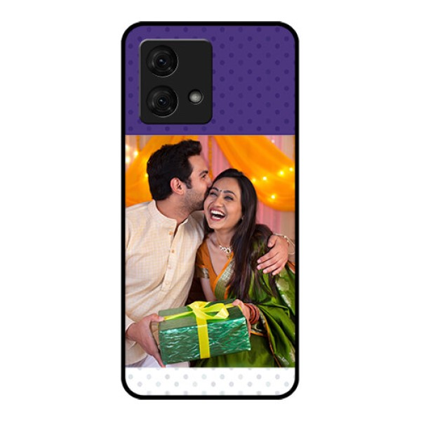 Motorola Moto G84 5G Custom Glass Phone Case - Violet Colored Pattern Design Motorola Moto G84 5G Custom Glass Phone Case - Violet Colored Pattern Design
