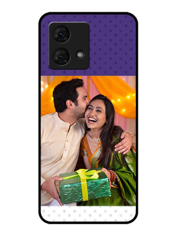 Custom Motorola Moto G84 5G Custom Glass Phone Case - Violet Colored Pattern Design