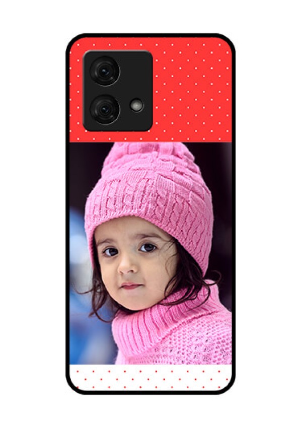 Motorola Moto G84 5G Custom Glass Phone Case - Red Pattern Design
