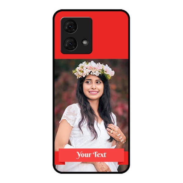 Motorola Moto G84 5G Custom Glass Phone Case - Simple Red Color Design Motorola Moto G84 5G Custom Glass Phone Case - Simple Red Color Design