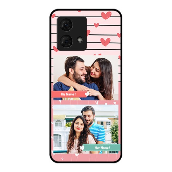 Motorola Moto G84 5G Custom Glass Phone Case - Photo With Heart Design Motorola Moto G84 5G Custom Glass Phone Case - Photo With Heart Design