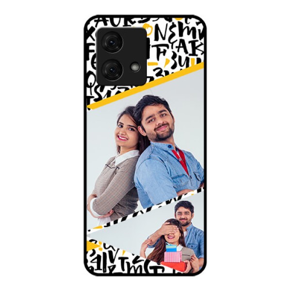 Motorola Moto G84 5G Custom Glass Phone Case - Letters Pattern Design