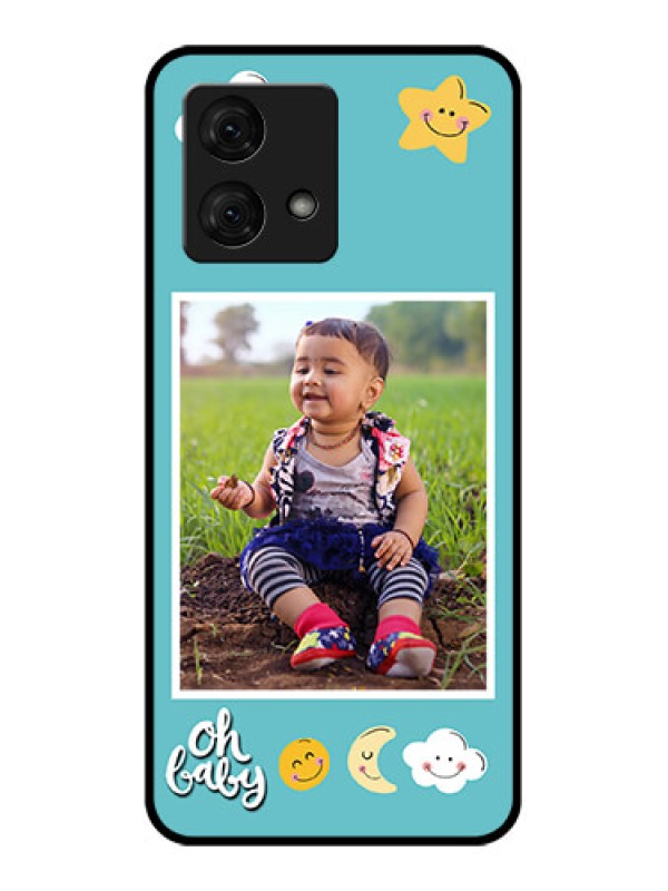 Custom Motorola Moto G84 5G Custom Glass Phone Case - Smiley Kids Stars Design