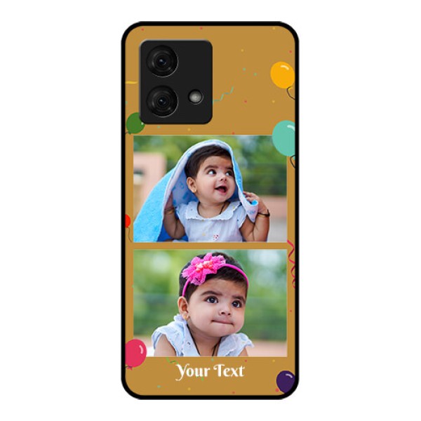 Motorola Moto G84 5G Custom Glass Phone Case - Image Holder With Birthday Celebrations Design Motorola Moto G84 5G Custom Glass Phone Case - Image Holder With Birthday Celebrations Design