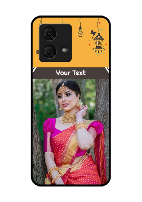 Motorola Moto G84 5G Custom Glass Phone Case - With Family Picture And Icons