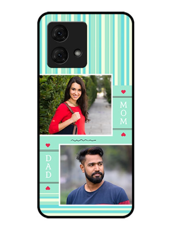 Custom Motorola Moto G84 5G Custom Glass Phone Case - Mom & Dad Pic Design