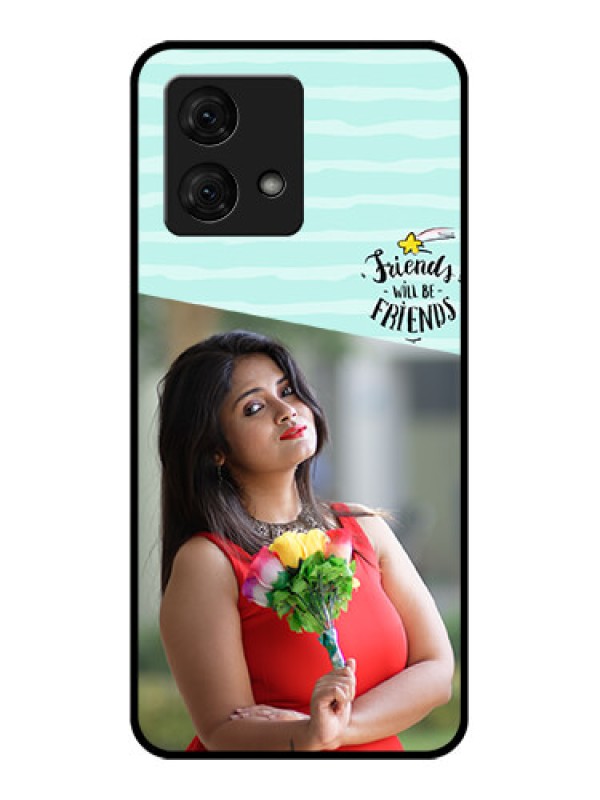 Custom Motorola Moto G84 5G Custom Glass Phone Case - Friends Picture Icon Design