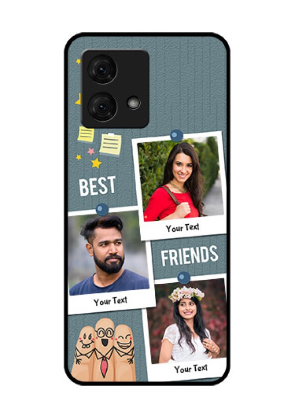 Motorola Moto G84 5G Custom Glass Phone Case - Sticky Frames And Friendship Design