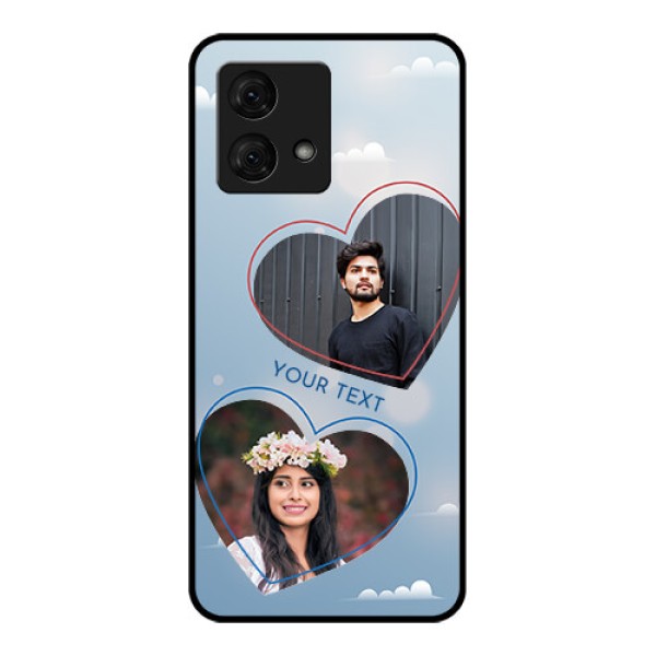 Motorola Moto G84 5G Custom Glass Phone Case - Blue Color Couple Design Motorola Moto G84 5G Custom Glass Phone Case - Blue Color Couple Design