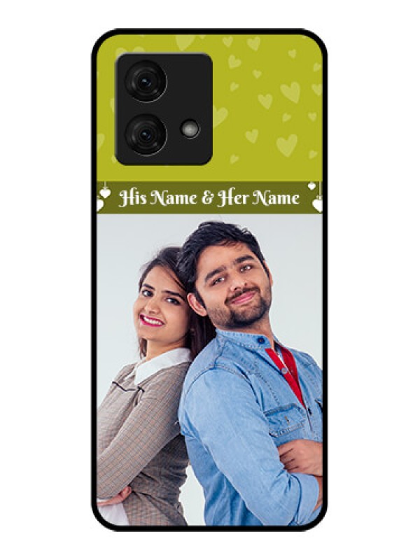 Custom Motorola Moto G84 5G Custom Glass Phone Case - You & Me Heart Design