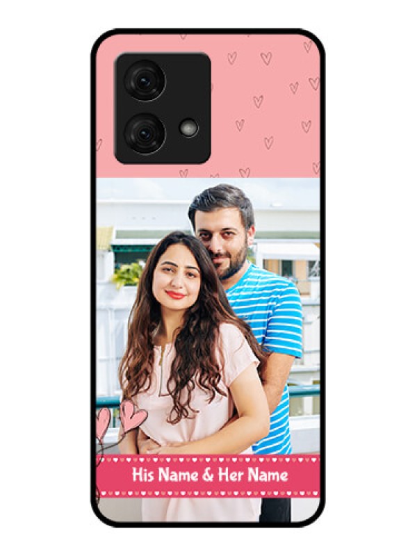 Custom Motorola Moto G84 5G Custom Glass Phone Case - Love Design Peach Color