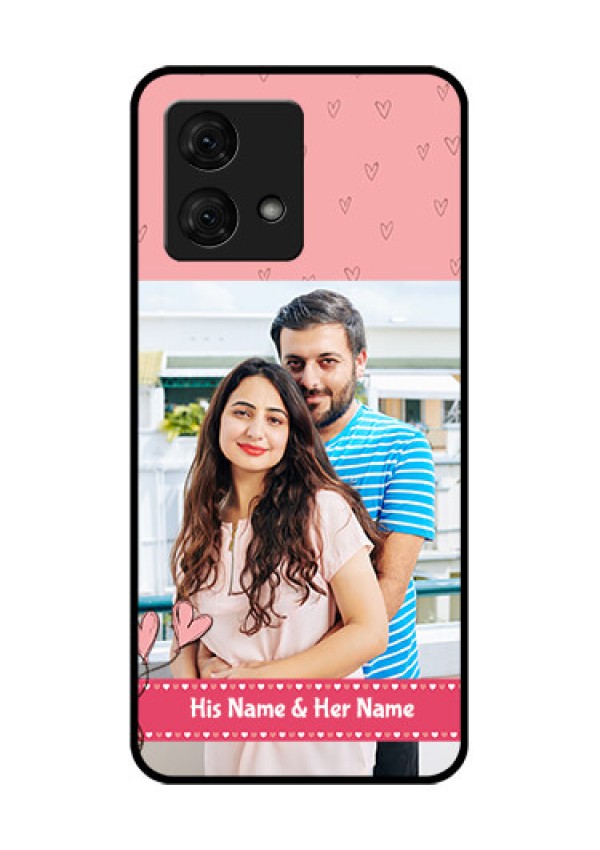 Motorola Moto G84 5G Custom Glass Phone Case - Love Design Peach Color