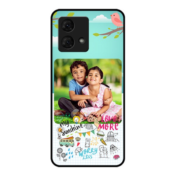 Motorola Moto G84 5G Custom Glass Phone Case - Doodle Love Design