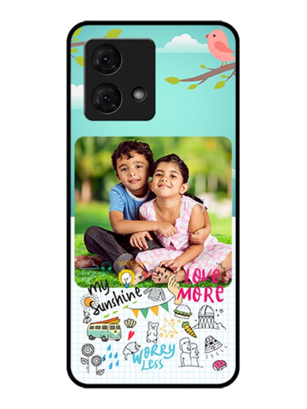 Custom Motorola Moto G84 5G Custom Glass Phone Case - Doodle Love Design