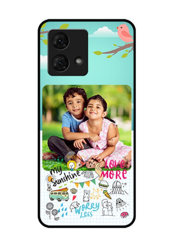 Motorola Moto G84 5G Custom Glass Phone Case - Doodle Love Design