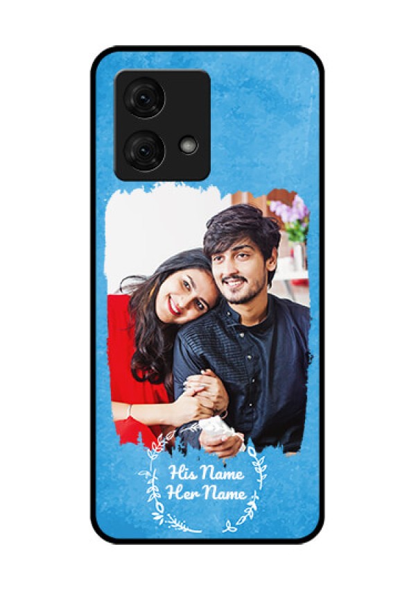 Motorola Moto G84 5G Custom Glass Phone Case - Blue Color Vintage Design