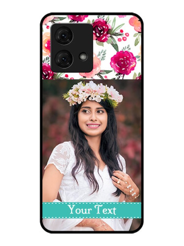 Custom Motorola Moto G84 5G Custom Glass Phone Case - Water Colors Floral Design