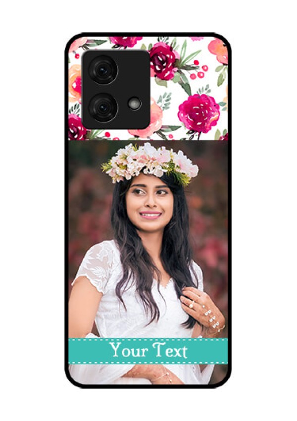 Motorola Moto G84 5G Custom Glass Phone Case - Water Colors Floral Design