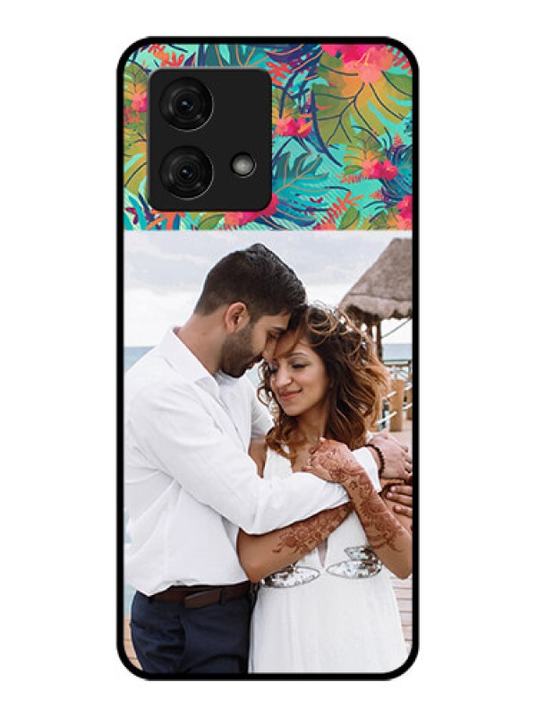 Custom Motorola Moto G84 5G Custom Glass Phone Case - Watercolor Floral Design